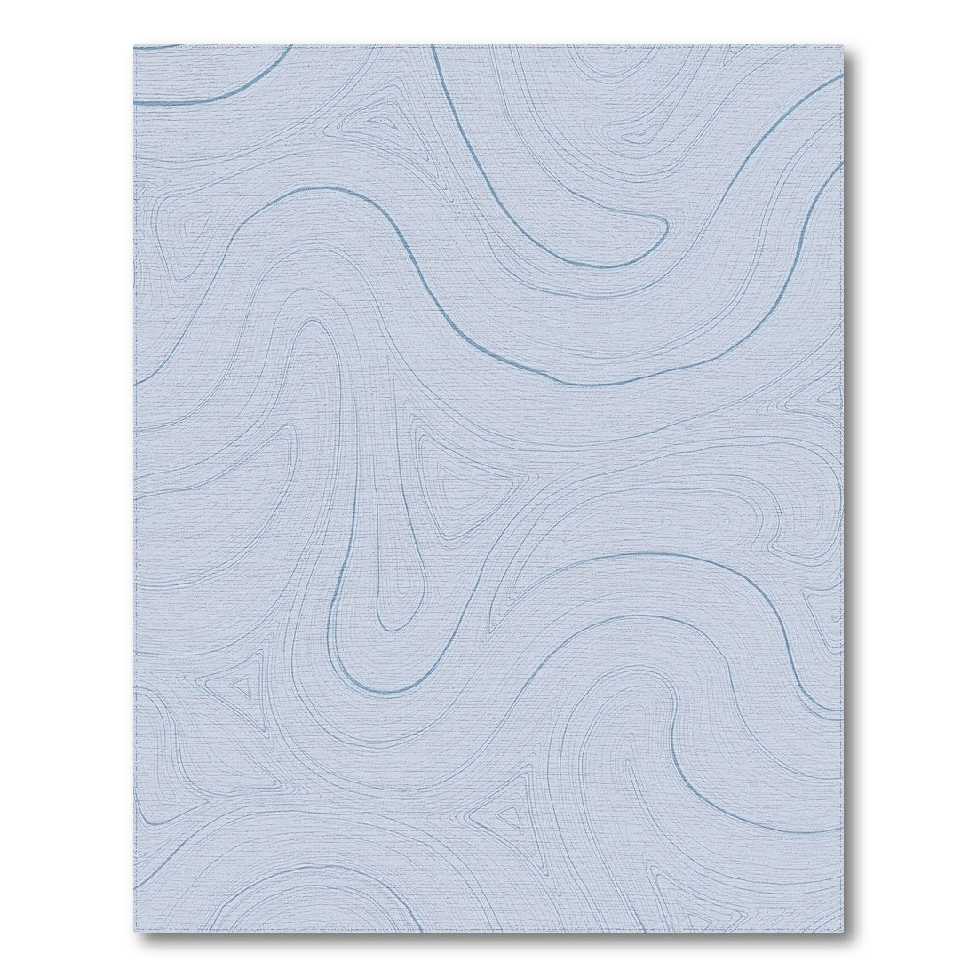 Blue Fluid Wave Abstract Rug