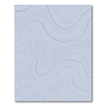 Blue Fluid Wave Abstract Rug