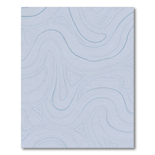 Blue Fluid Wave Abstract Rug