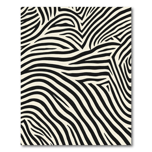 Striking Monochrome Animal Lines Rug