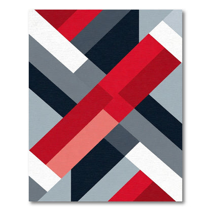 Bold Geometric Stripe Interlock Rug