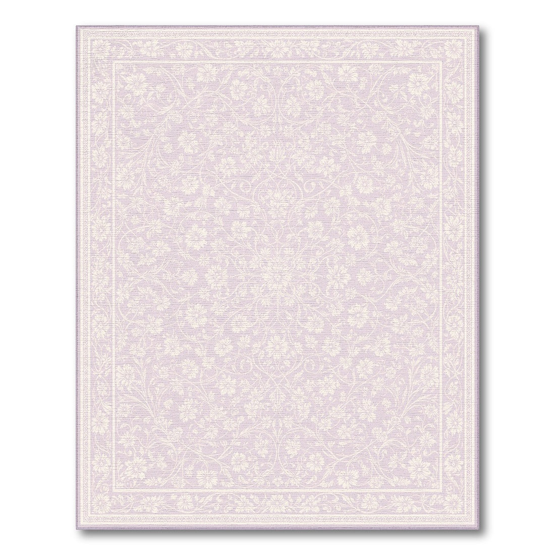 Soft Purple Floral Vintage Area Rug