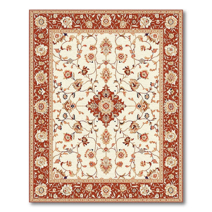 Floral Red Floral Traditional Persian Area Rug