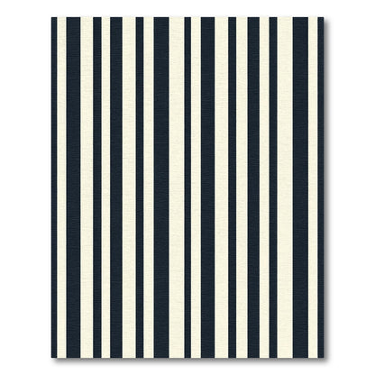 Bold Navy Ivory Vertical Stripe Rug
