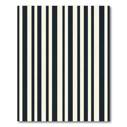 Bold Navy Ivory Vertical Stripe Rug