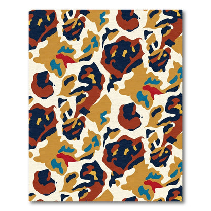 Abstract Camouflage Spots Organic Terra Cotta Rug