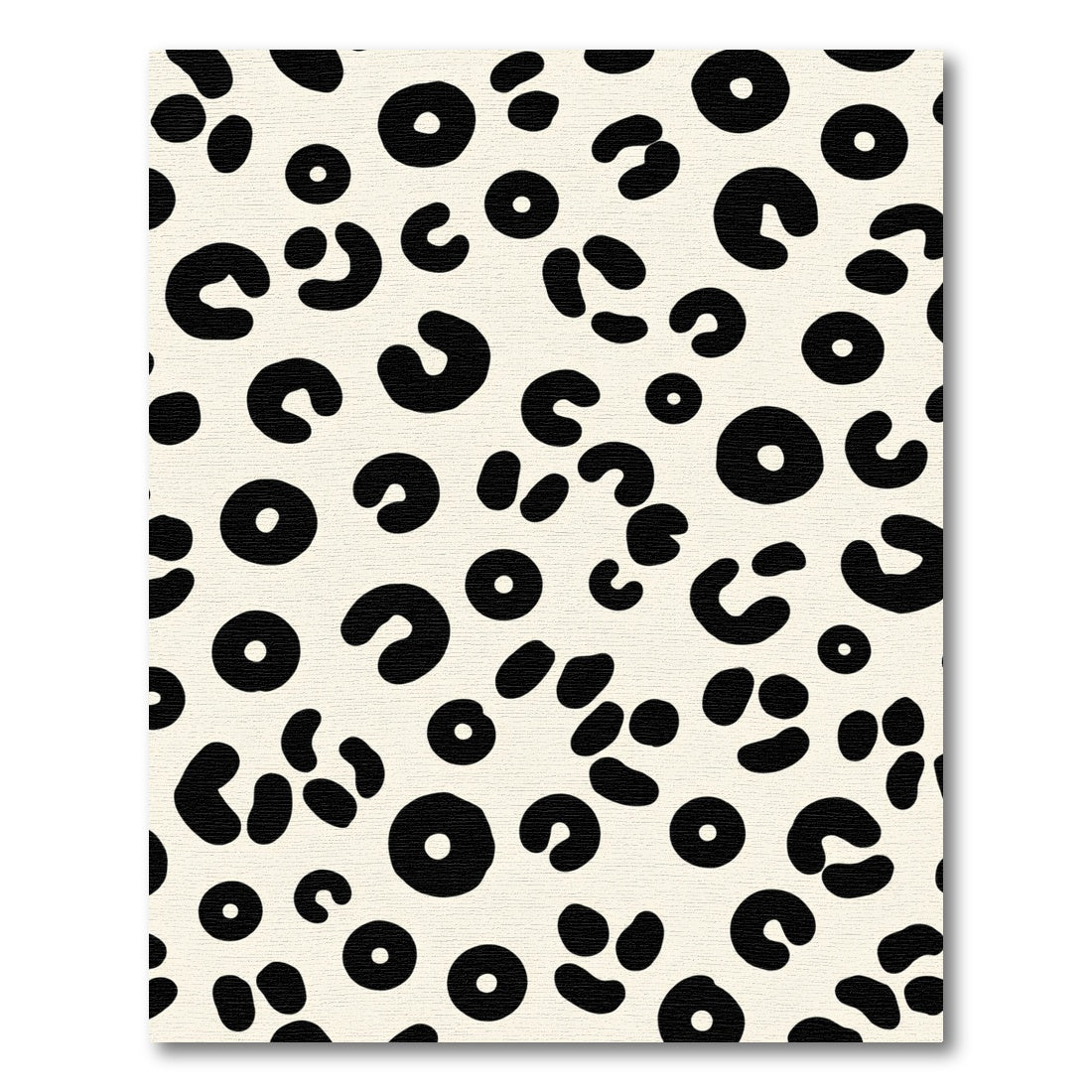 Black Cheetah Spots Cream Background Rug