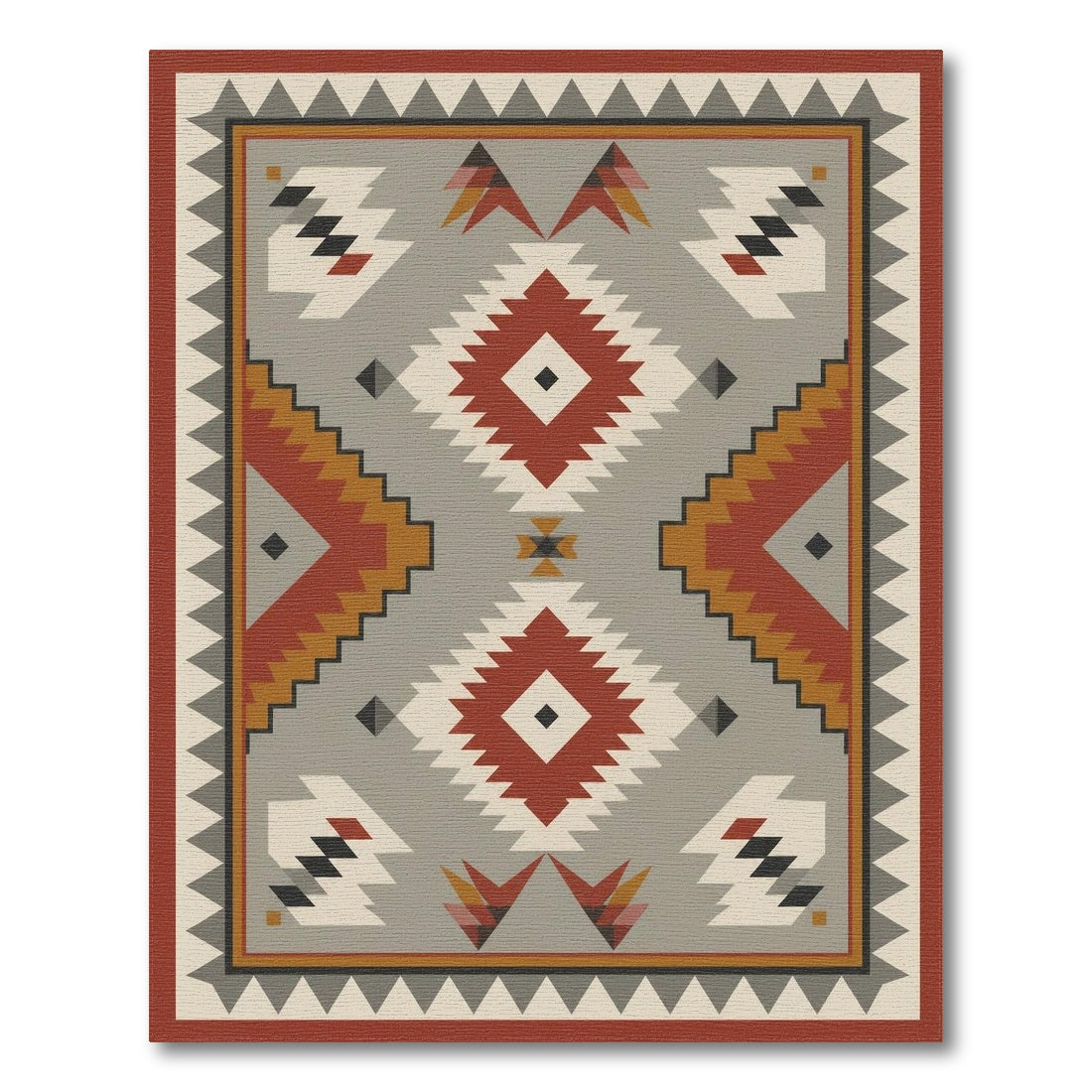 Southwestern Geometric Red Area Rug
