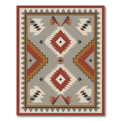 Southwestern Geometric Red Area Rug