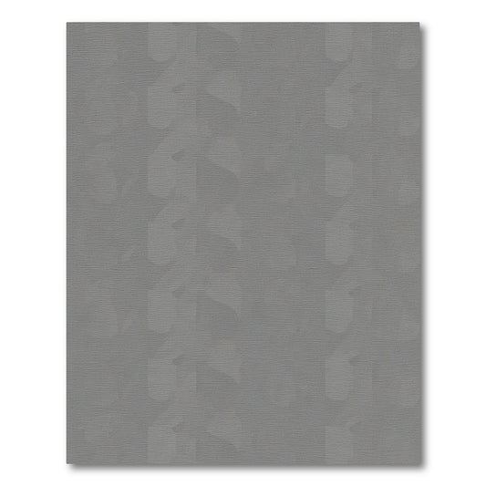 Subtle Gray Leafy Art Deco Rug