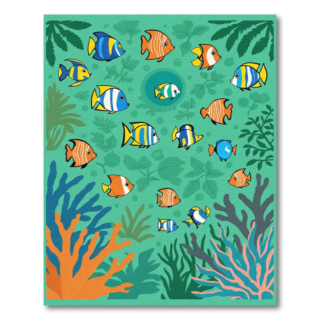 Coral Reef Tropical Fish Scape Rug