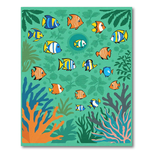 Coral Reef Tropical Fish Scape Rug