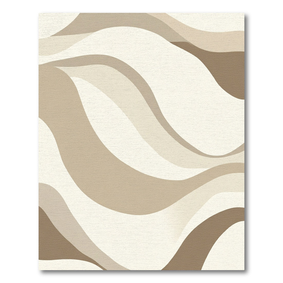 Neutral Wavy Stripe Smooth Flow Rug