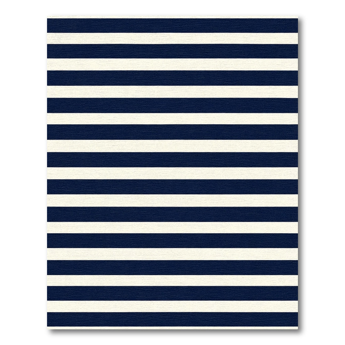 Navy Cream Horizontal Stripe Rug