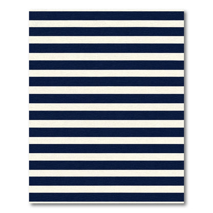 Navy Cream Horizontal Stripe Rug