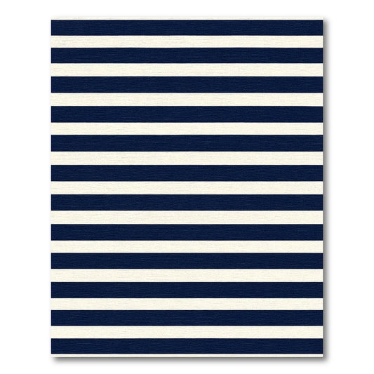 Navy Cream Horizontal Stripe Rug