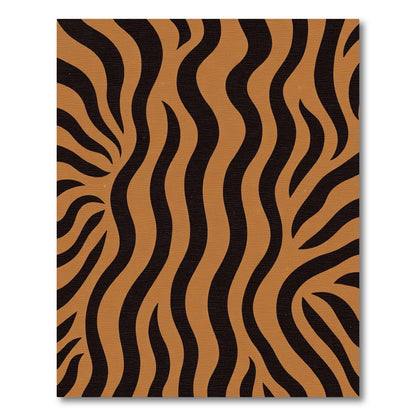 Earthy Brown Black Stripe Wave Rug