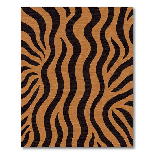 Earthy Brown Black Stripe Wave Rug