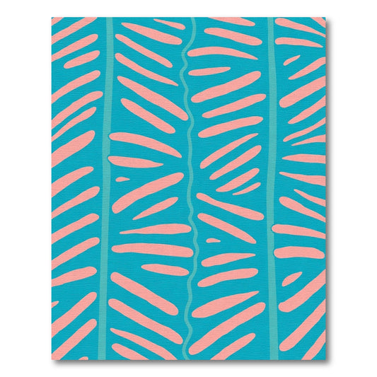 Teal And Coral Stripe Pattern Rug