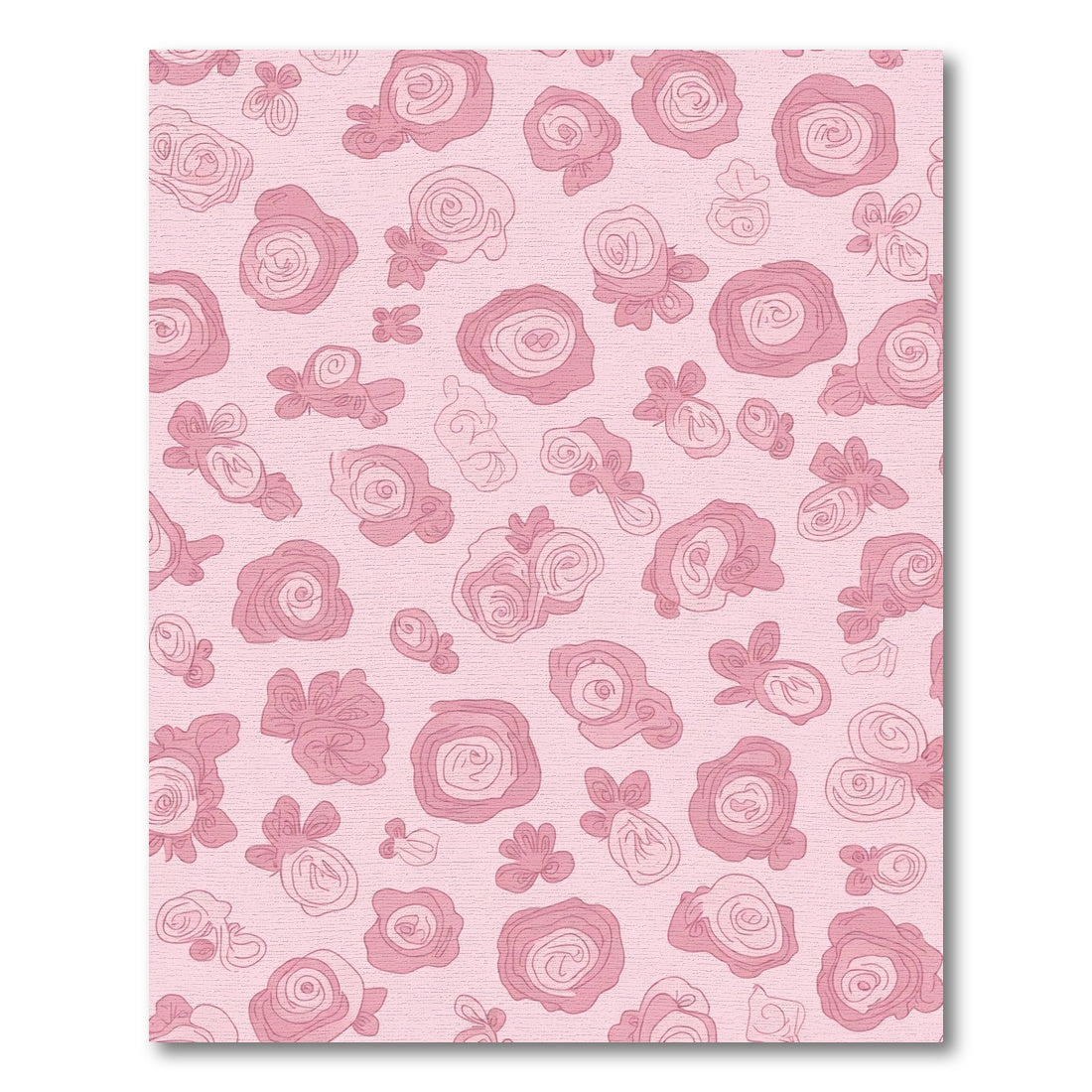 Soft Pink Floral Swirl Arrangement Rug