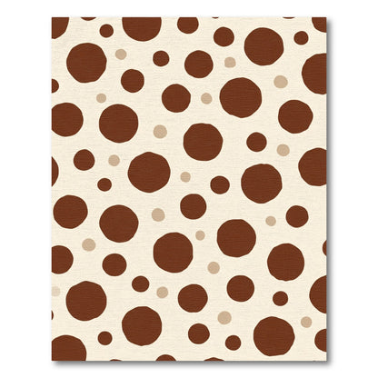 Brown Cream Scattered Circles Rug