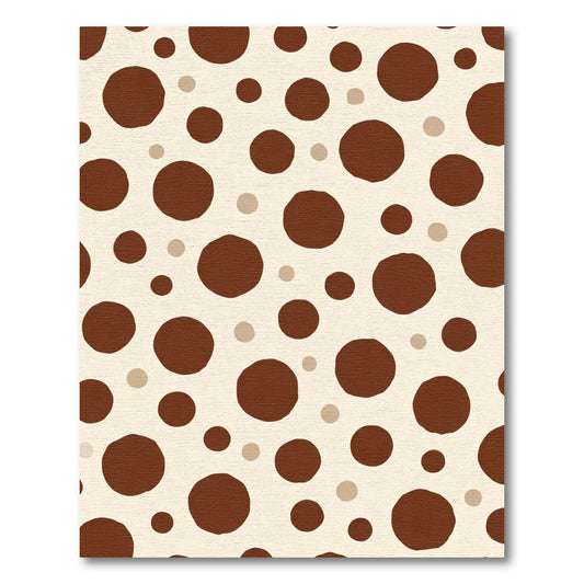 Brown Cream Scattered Circles Rug