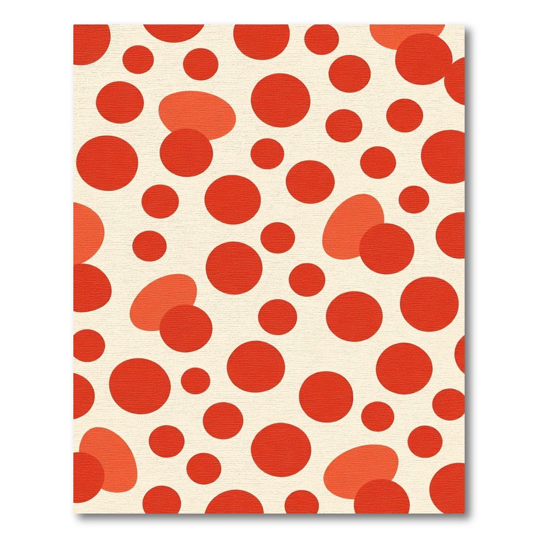 Crimson Circles Scattered Abstract Rug
