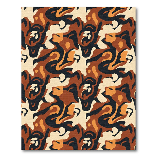Earthy Organic Camouflage Abstraction Rug