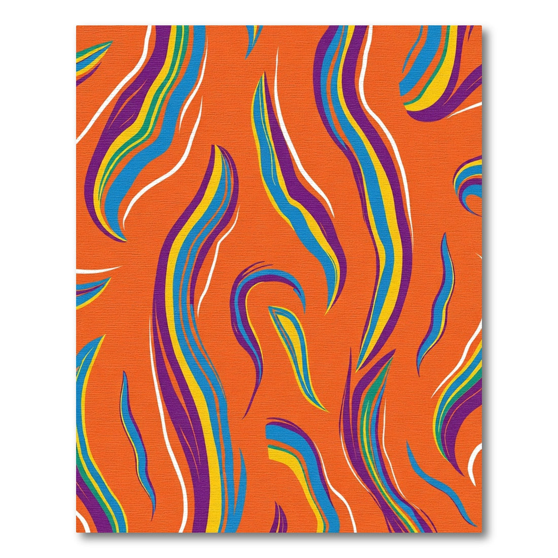 Vibrant Orange Abstract Swirl Rug