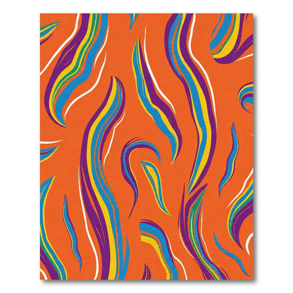 Vibrant Orange Abstract Swirl Rug
