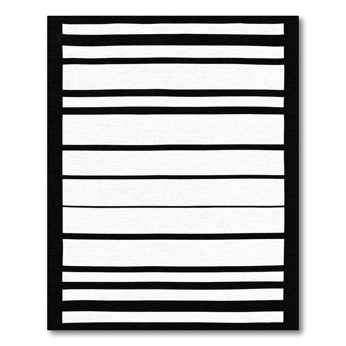 Bold Black and White Horizontal Stripes Rug