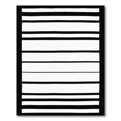 Bold Black and White Horizontal Stripes Rug