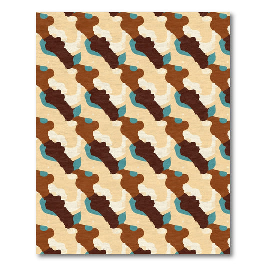 Earthy Camouflage Organic Abstract Layout Rug