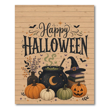 Happy Halloween Cauldron Pumpkin Washable Area Rug