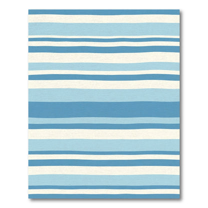 Blue White Striped Horizon Lines Rug