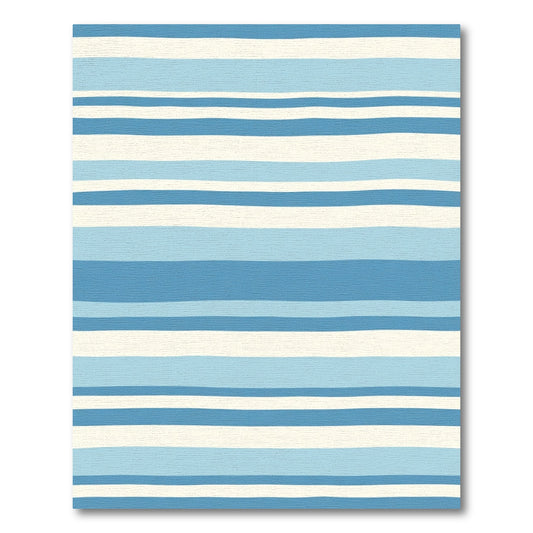 Blue White Striped Horizon Lines Rug