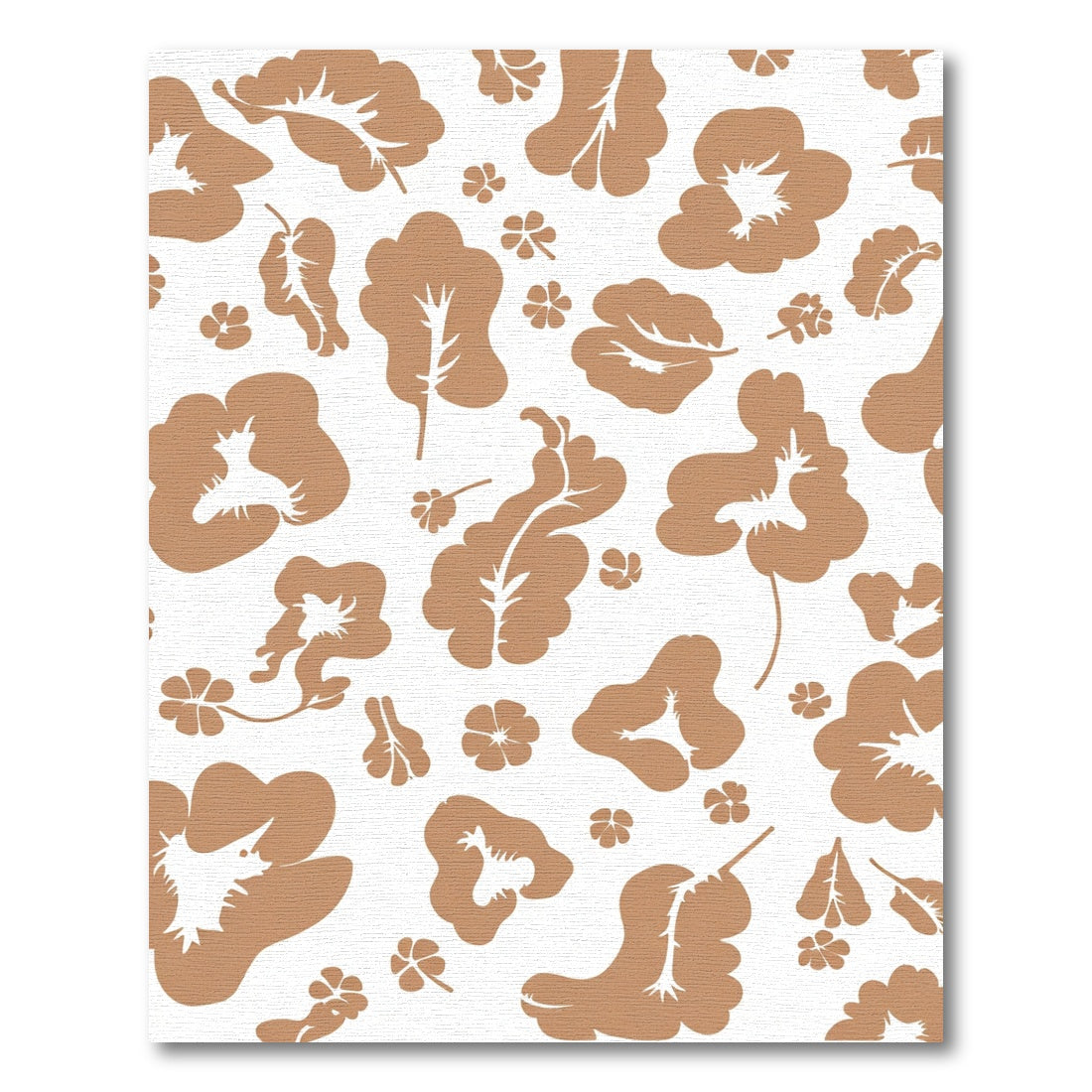 Terracotta Floral Leaf Pattern Rug
