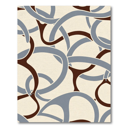 Cream Ground Interlocking Swirl Ribbons Rug