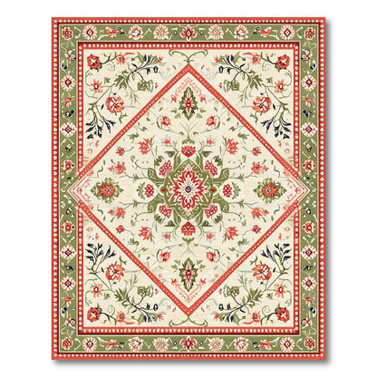 Red Medallion Red Floral Medallion Vintage Area Rug