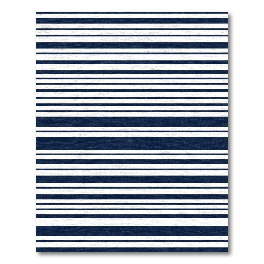 Classic Navy White Striped Rug