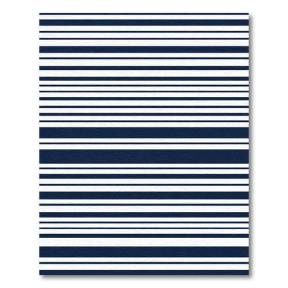 Classic Navy White Striped Rug