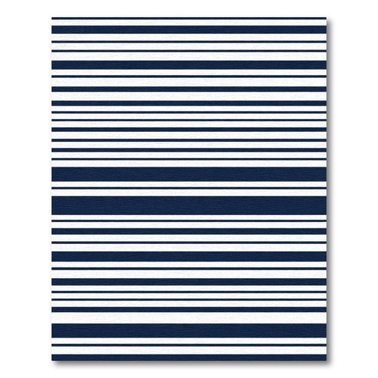 Classic Navy White Striped Rug