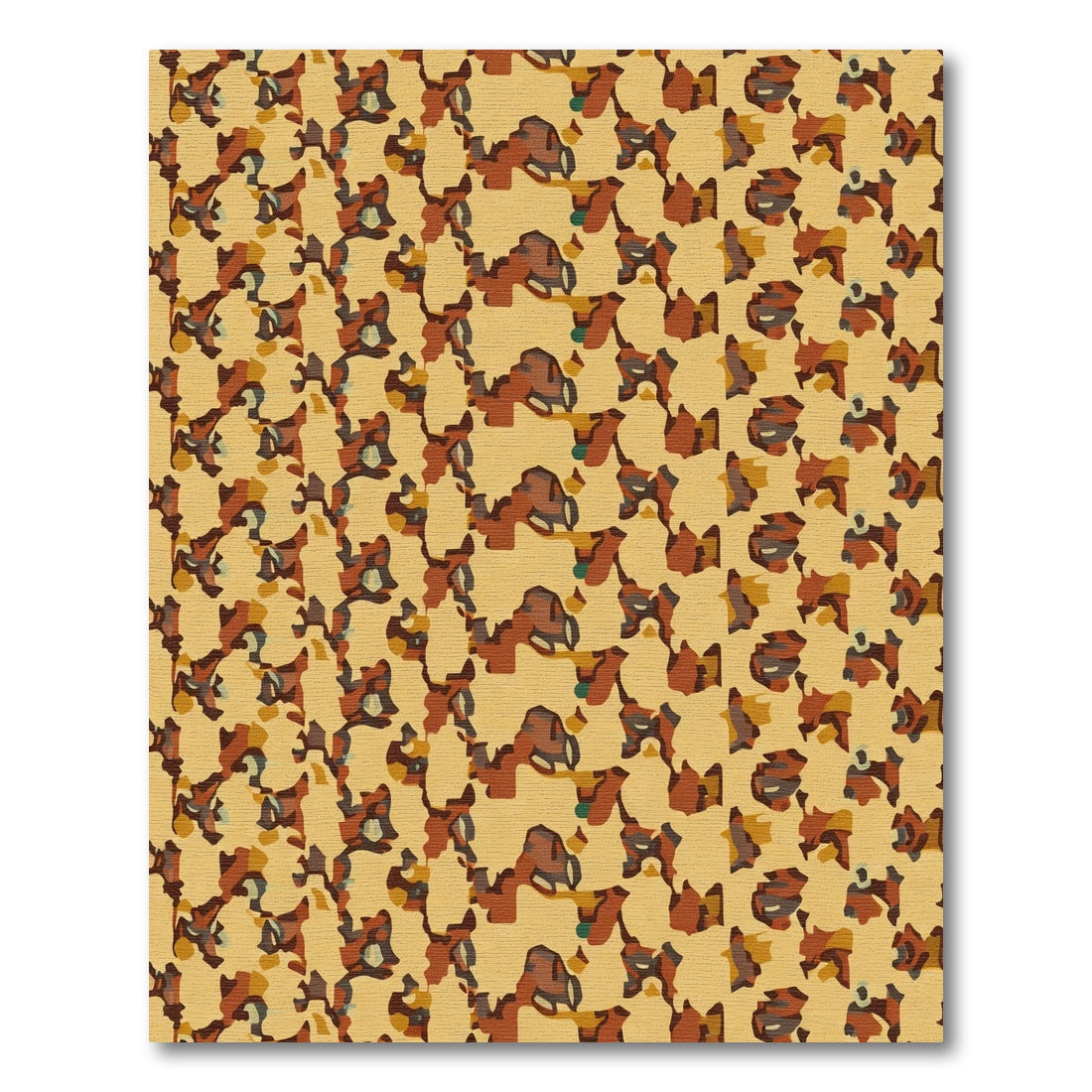 Earthy Ochre Organic Jagged Forms Rug