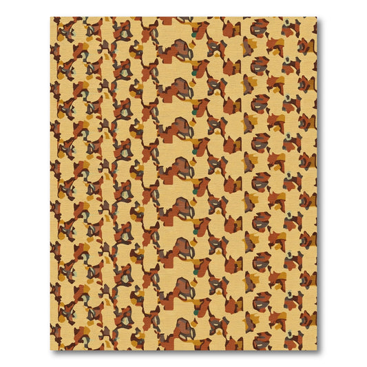 Earthy Ochre Organic Jagged Forms Rug