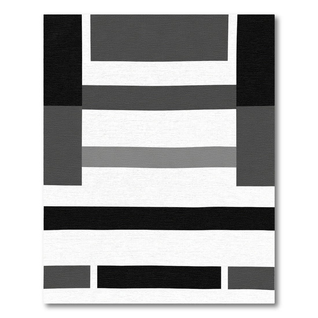Monochrome Horizontal Stripe Composition Rug