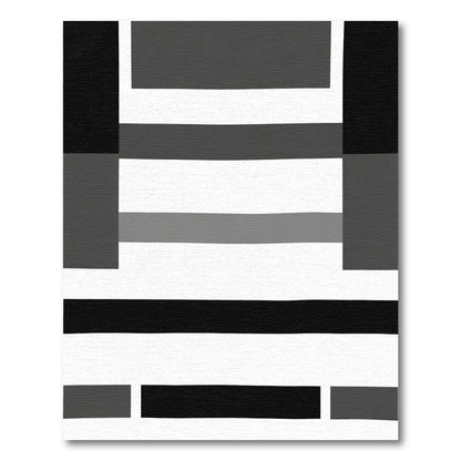 Monochrome Horizontal Stripe Composition Rug