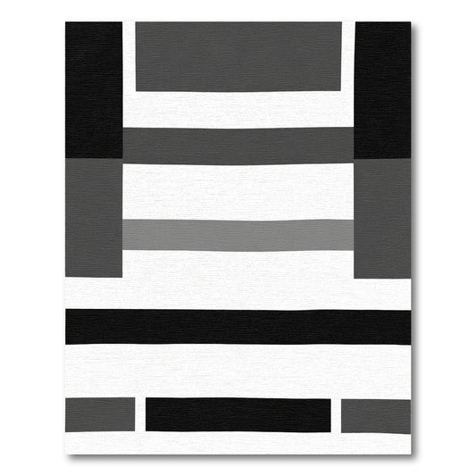 Monochrome Horizontal Stripe Composition Rug