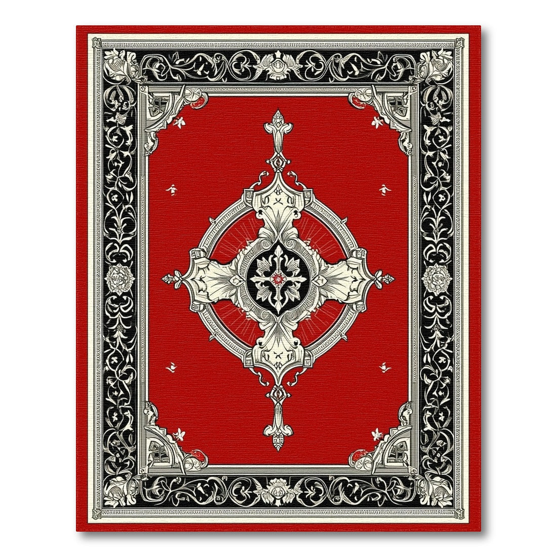 Red Traditional Persian Red Ornate Medallion Persian Area Rug