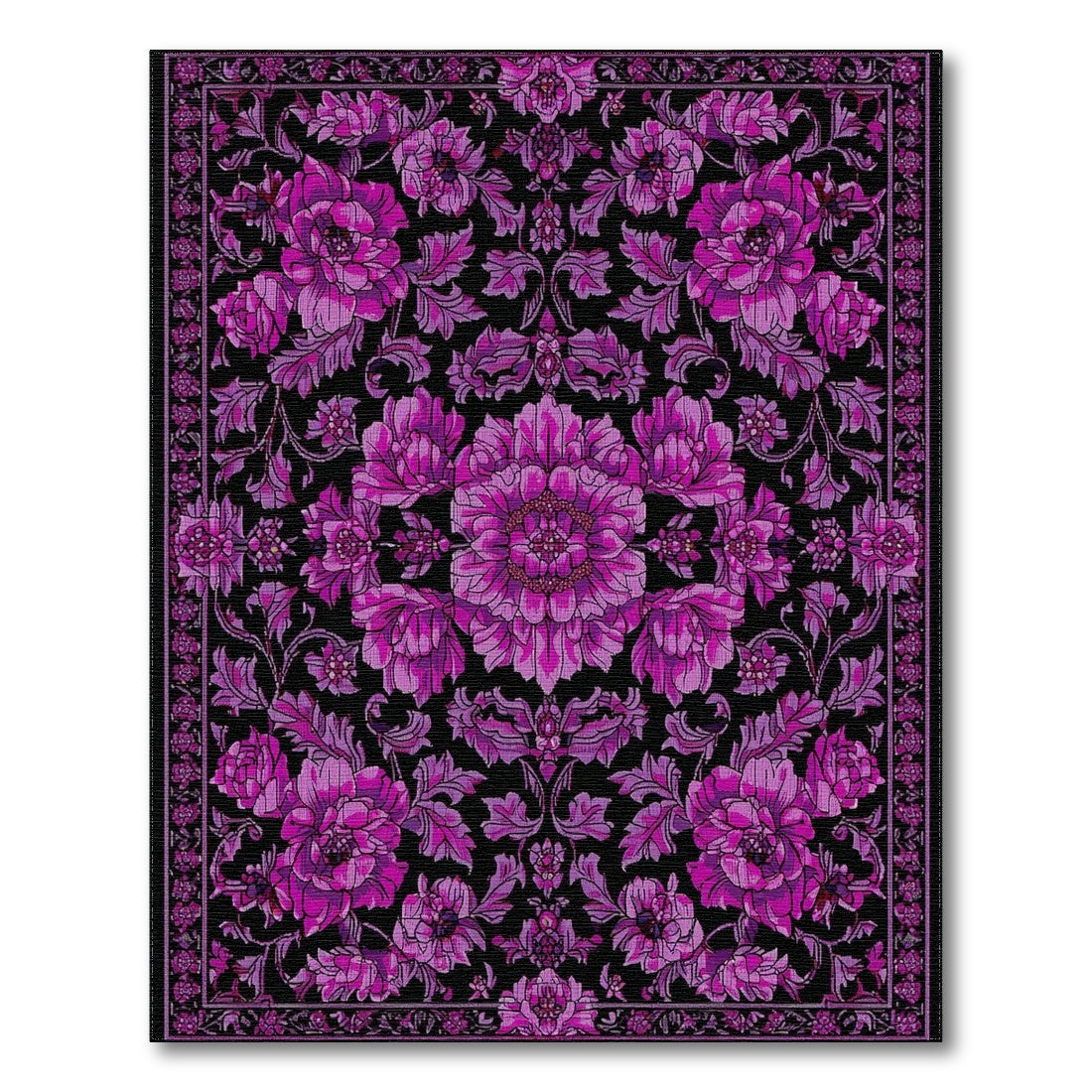Purple Floral Vintage Area Rug