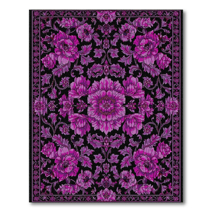 Purple Floral Vintage Area Rug